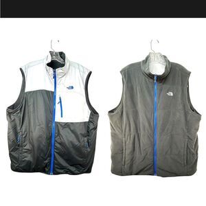 The North Face Vest Mens reversible vest grey blue Windstopper Fleece Full Zip